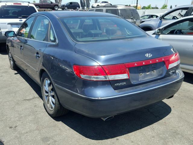 KMHFC46F67A149162 - 2007 HYUNDAI AZERA SE BLUE photo 3