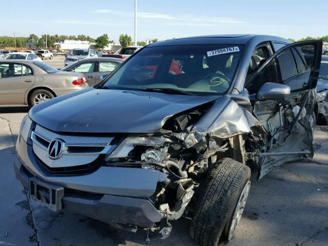 2HNYD28269H500563 - 2009 ACURA MDX GRAY photo 2