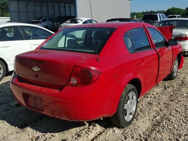 1G1AK55F177252830 - 2007 CHEVROLET COBALT LS RED photo 4