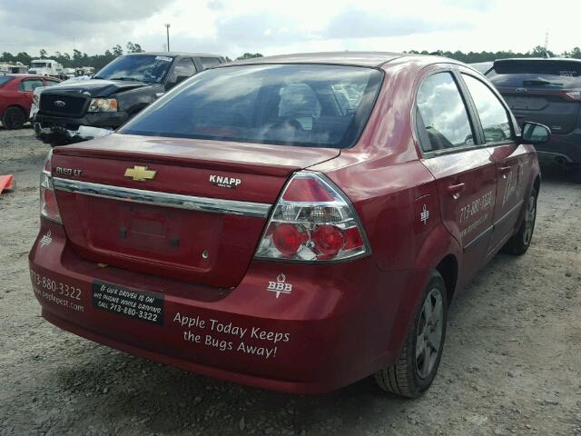 KL1TD5DE6BB257909 - 2011 CHEVROLET AVEO LS RED photo 4