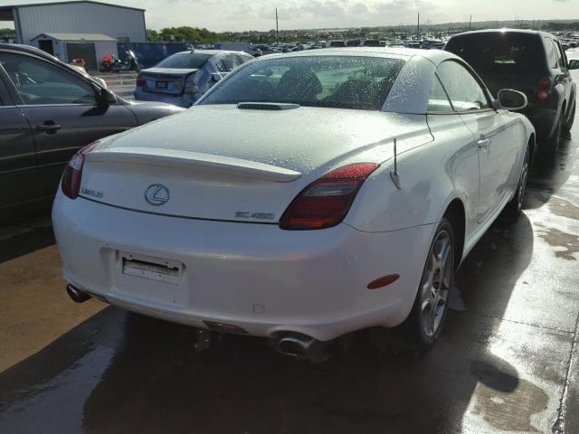 JTHFN48Y069001682 - 2006 LEXUS SC 430 WHITE photo 4