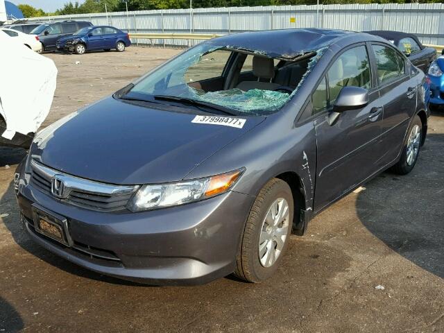 19XFB2F58CE034833 - 2012 HONDA CIVIC LX GRAY photo 2