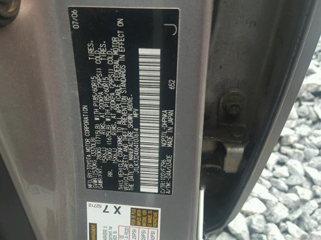 JTLKT324X64107614 - 2006 TOYOTA SCION XB ვერცხლისფერი ფოტო 10