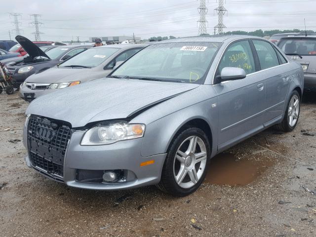 WAUAF78E88A056377 - 2008 AUDI A4 2.0T GRAY photo 2