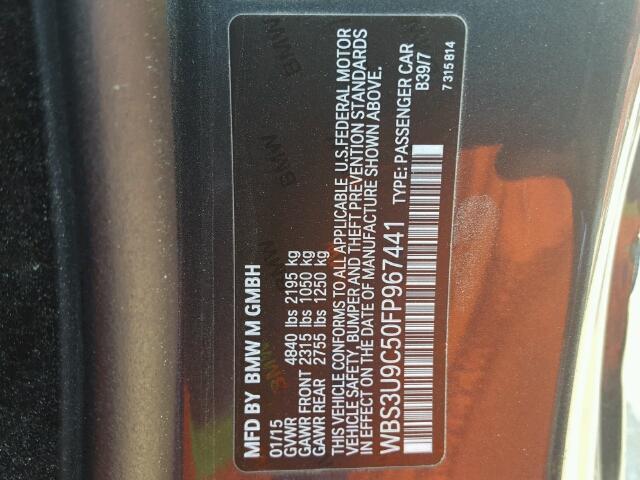 WBS3U9C50FP967441 - 2015 BMW M4 GRAY photo 10