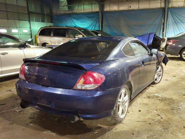 KMHHM65D86U230520 - 2006 HYUNDAI TIBURON GS BLUE photo 4