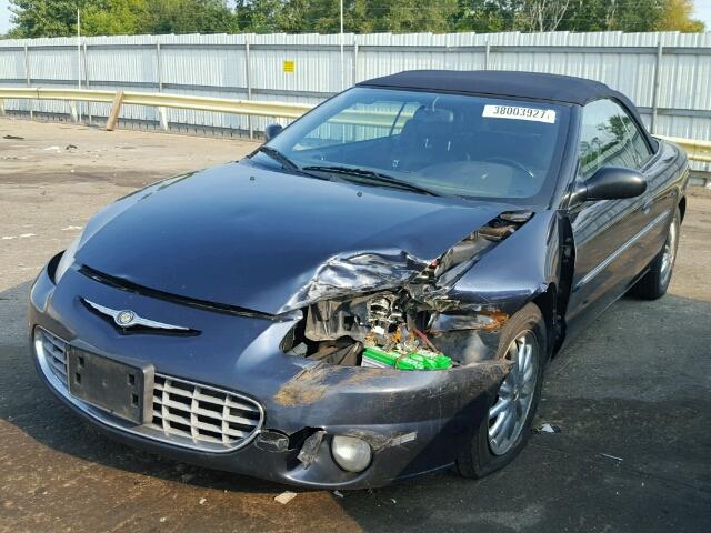 1C3EL65R52N325065 - 2002 CHRYSLER SEBRING LI BLUE photo 2