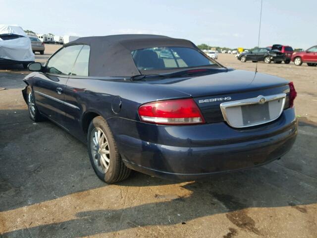 1C3EL65R52N325065 - 2002 CHRYSLER SEBRING LI BLUE photo 3