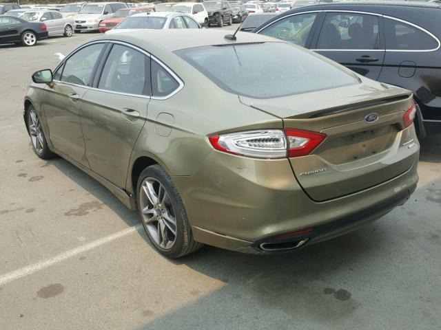 3FA6P0D91DR140052 - 2013 FORD FUSION TIT GREEN photo 3