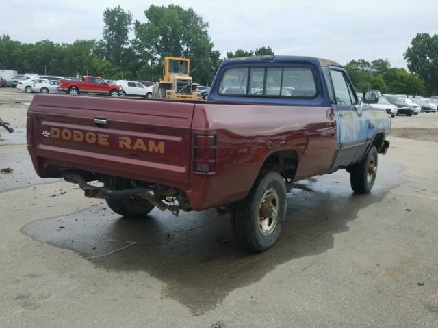 1B7KM26C8MS356197 - 1991 DODGE W-SERIES W BLUE photo 4