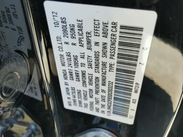 JH4CU2F85DC003232 - 2013 ACURA TSX SE BLACK photo 10