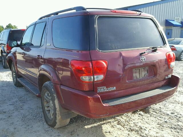 5TDZT34A06S266885 - 2006 TOYOTA SEQUOIA SR MAROON photo 3