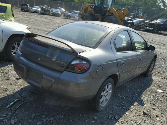 1B3ES56C45D186741 - 2005 DODGE NEON SXT GRAY photo 4