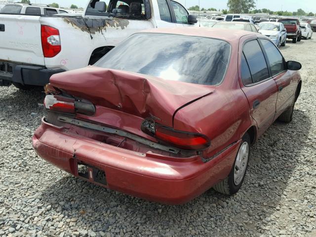 1Y1SK5389PZ019505 - 1993 CHEVROLET PRIZM RED photo 4