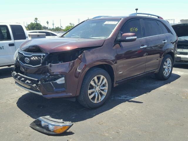 5XYKWDA20DG367396 - 2013 KIA SORENTO SX BURGUNDY photo 2