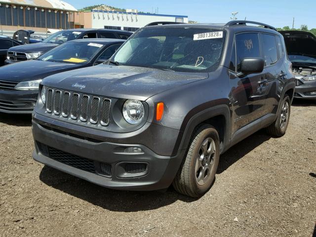 ZACCJAAT3GPD84904 - 2016 JEEP RENEGADE S GRAY photo 2