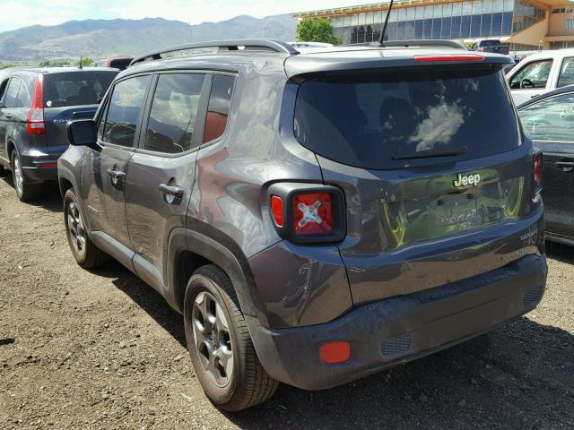 ZACCJAAT3GPD84904 - 2016 JEEP RENEGADE S GRAY photo 3