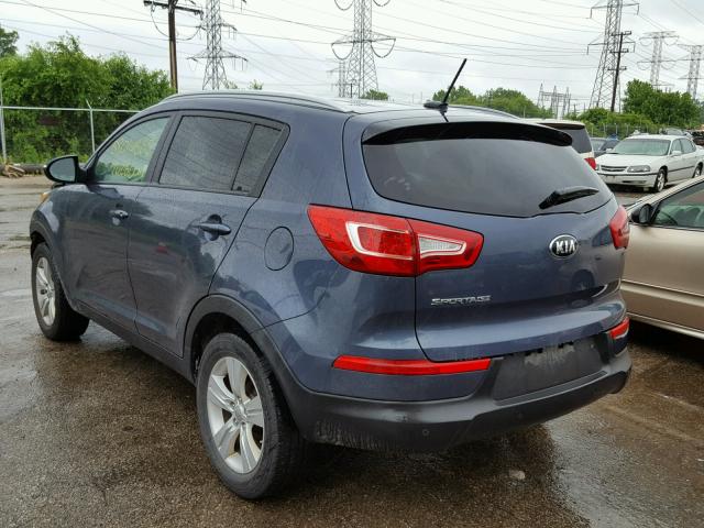 KNDPB3A28D7392149 - 2013 KIA SPORTAGE B BLUE photo 3