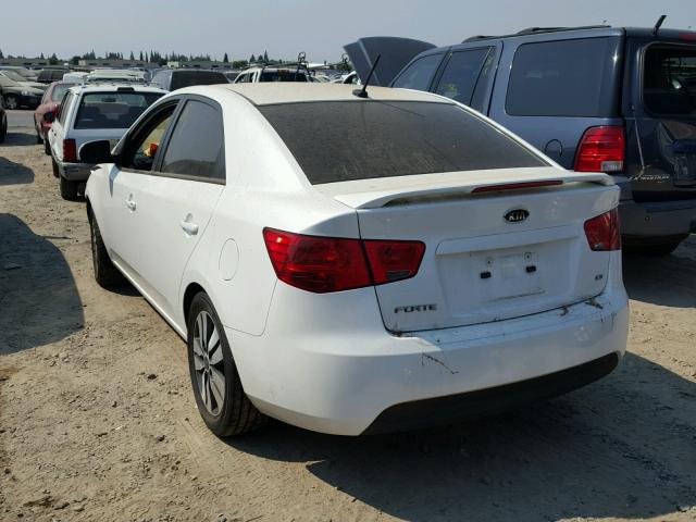 KNAFU4A23D5682173 - 2013 KIA FORTE EX WHITE photo 3