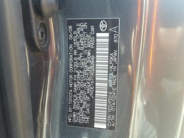 JTKDE167190282846 - 2009 TOYOTA SCION TC 灰色 照片 10