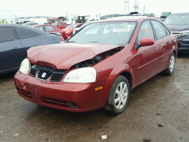 KL5JD52Z14K065022 - 2004 SUZUKI FORENZA S RED photo 2