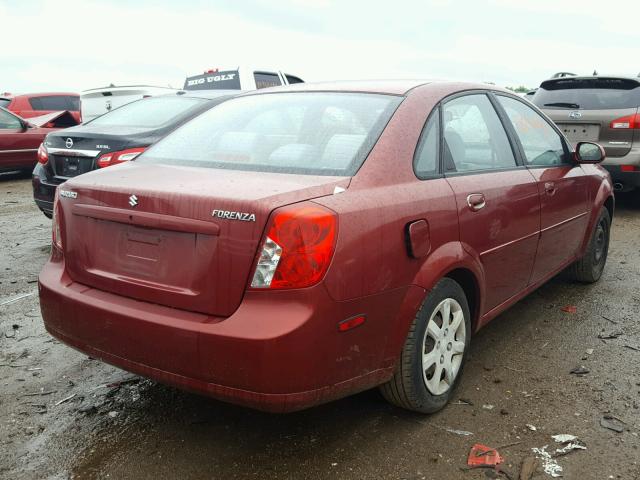 KL5JD52Z14K065022 - 2004 SUZUKI FORENZA S RED photo 4