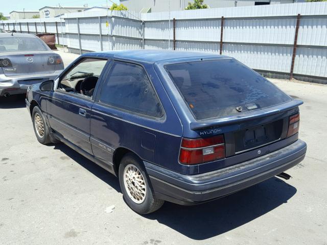 KMHVD32J1MU107053 - 1991 HYUNDAI EXCEL GLS BLUE photo 3