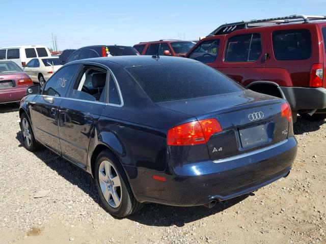 WAUDF78E18A112222 - 2008 AUDI A4 2.0T QU BLUE photo 3