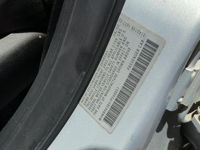 WVWBH63B91P048851 - 2001 VOLKSWAGEN PASSAT GLX 银色 照片 10
