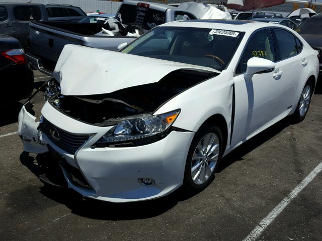 JTHBW1GG1E2066664 - 2014 LEXUS ES 300H WHITE photo 2