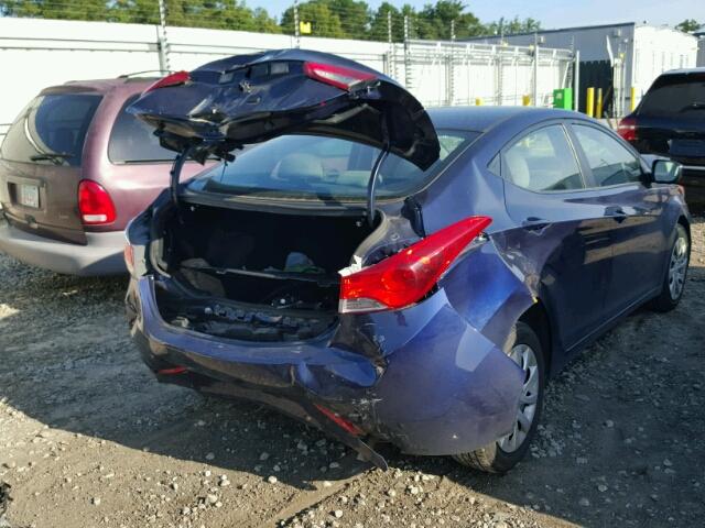 5NPDH4AE3CH148159 - 2012 HYUNDAI ELANTRA GL BLUE photo 4