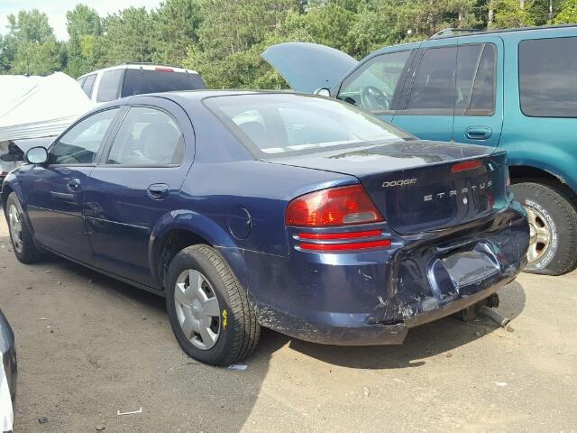 1B3EL46T15N636296 - 2005 DODGE STRATUS SX BLUE photo 3