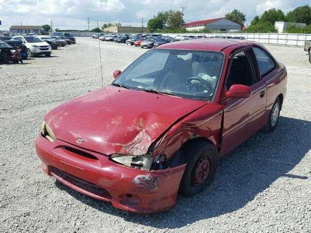 KMHVD34NXWU404132 - 1998 HYUNDAI ACCENT GS RED photo 2