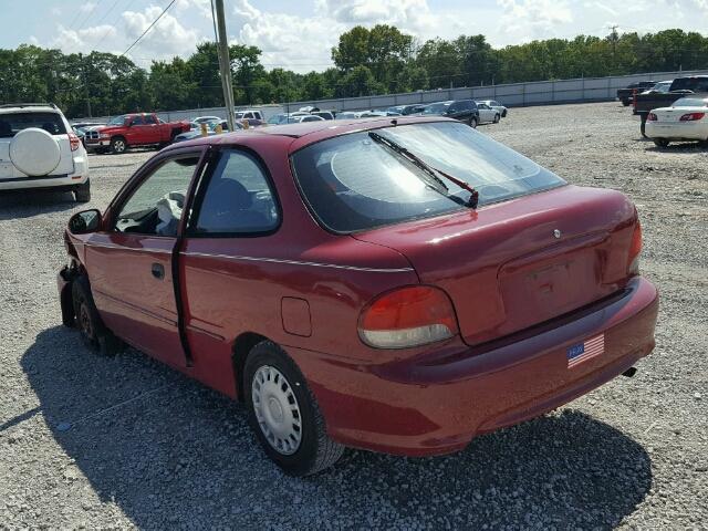 KMHVD34NXWU404132 - 1998 HYUNDAI ACCENT GS RED photo 3