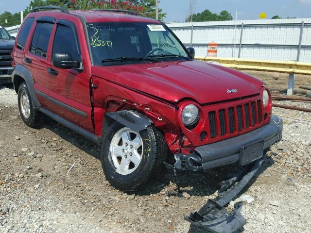 1J4GK48K67W643041 - 2007 JEEP LIBERTY SP RED photo 1