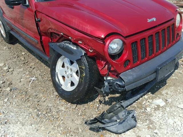 1J4GK48K67W643041 - 2007 JEEP LIBERTY SP RED photo 9