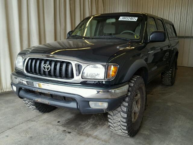 5TEGN92NX2Z015962 - 2002 TOYOTA TACOMA GREEN photo 2