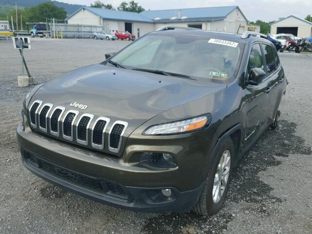 1C4PJMCS2FW697984 - 2015 JEEP CHEROKEE L GREEN photo 2