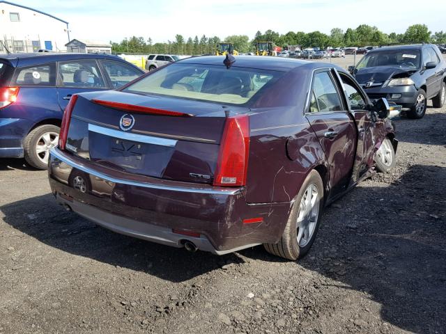 1G6DF577990172950 - 2009 CADILLAC CTS BURGUNDY photo 4