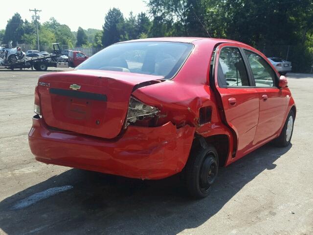 KL1TD52645B338522 - 2005 CHEVROLET AVEO BASE Rouge photo 4
