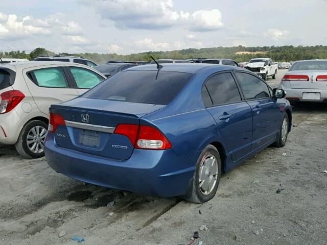 JHMFA36249S012685 - 2009 HONDA CIVIC HYBR BLUE photo 4