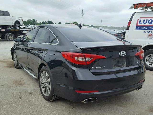 5NPE34AF5FH227302 - 2015 HYUNDAI SONATA SPO BLACK photo 3