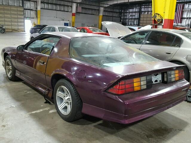 1G1FP23E7NL108834 - 1992 CHEVROLET CAMARO RS PURPLE photo 3