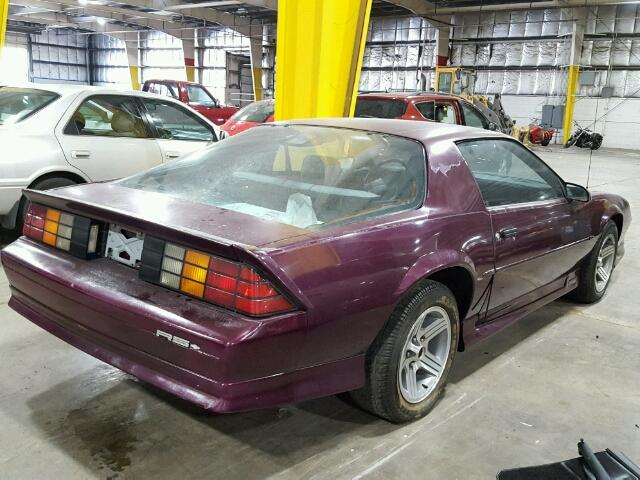 1G1FP23E7NL108834 - 1992 CHEVROLET CAMARO RS PURPLE photo 4