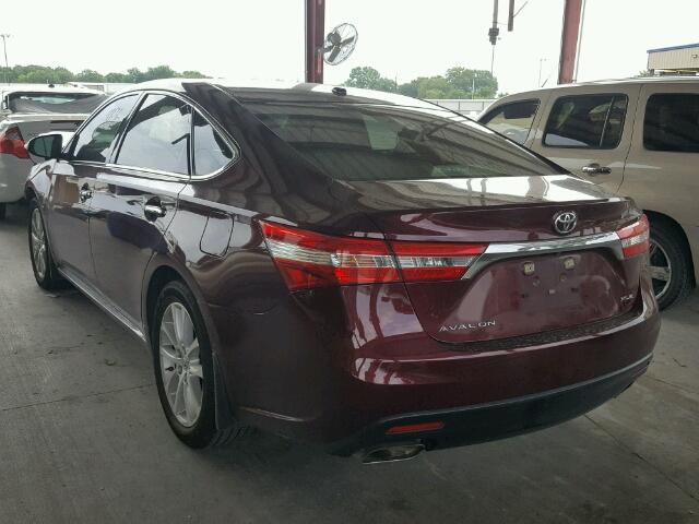 4T1BK1EBXDU005655 - 2013 TOYOTA AVALON BAS BURGUNDY photo 3