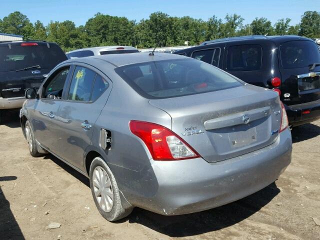 3N1CN7AP8CL876148 - 2012 NISSAN VERSA S GRAY photo 3