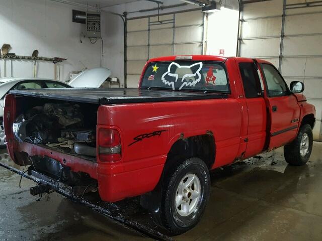 1B7HF13Z4XJ634546 - 1999 DODGE RAM 1500 RED photo 4