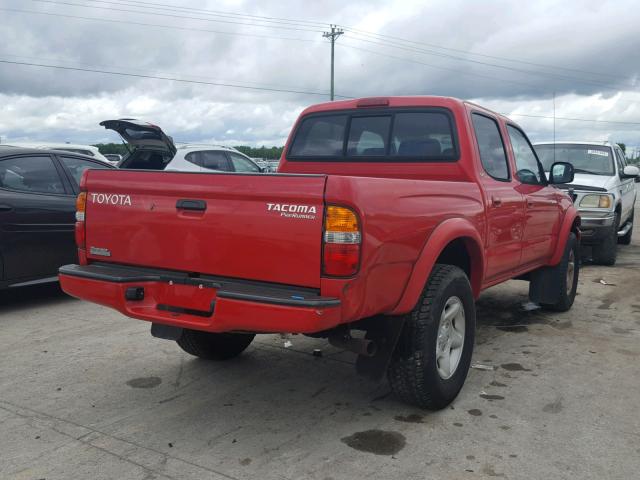 5TEGM92N72Z019583 - 2002 TOYOTA TACOMA DOU RED photo 4