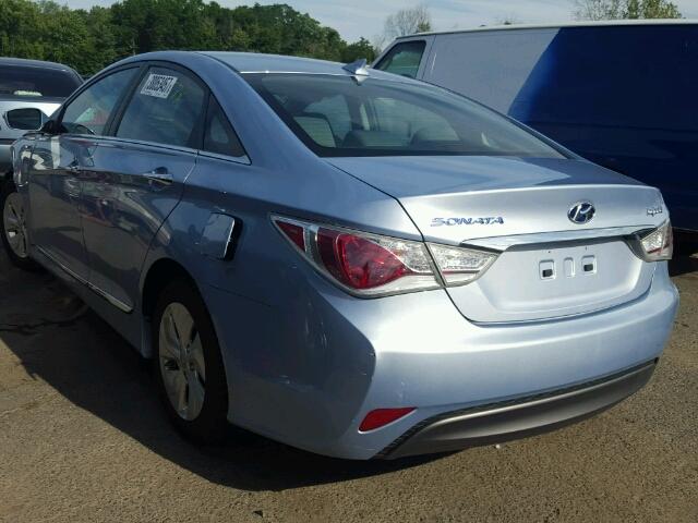 KMHEC4A42DA086459 - 2013 HYUNDAI SONATA HYB BLUE photo 3