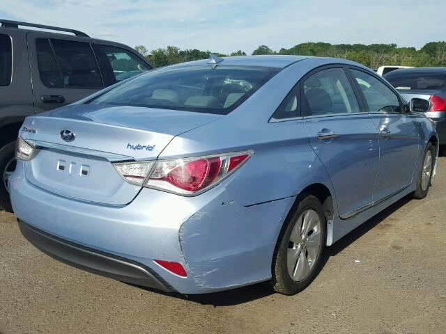 KMHEC4A42DA086459 - 2013 HYUNDAI SONATA HYB BLUE photo 4